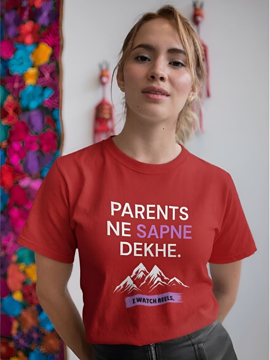 Parents Ne Sapne Dekhe. I Watch Reels. - Unisex Cotton Stretch Tee