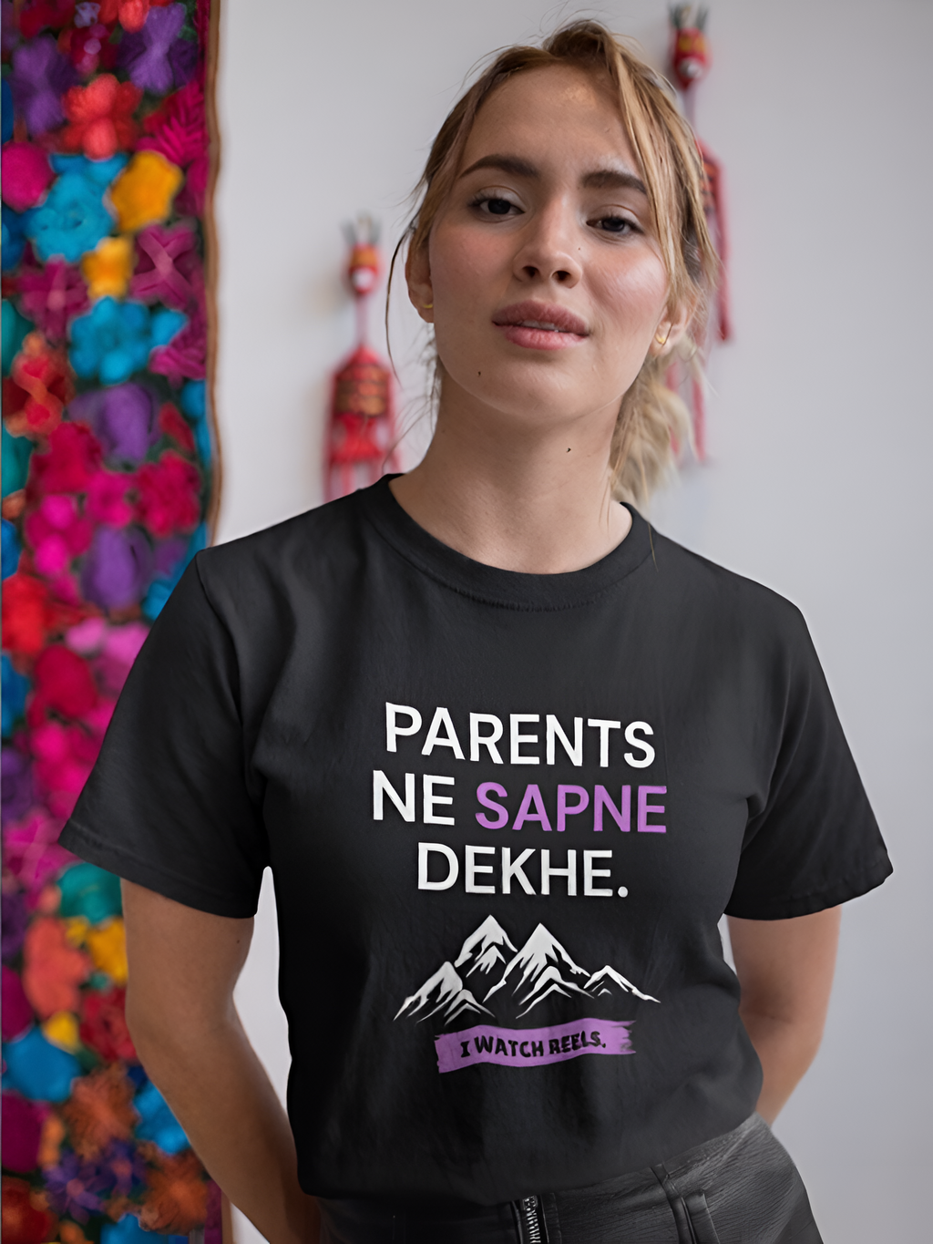 Parents Ne Sapne Dekhe. I Watch Reels. - Unisex Cotton Stretch Tee