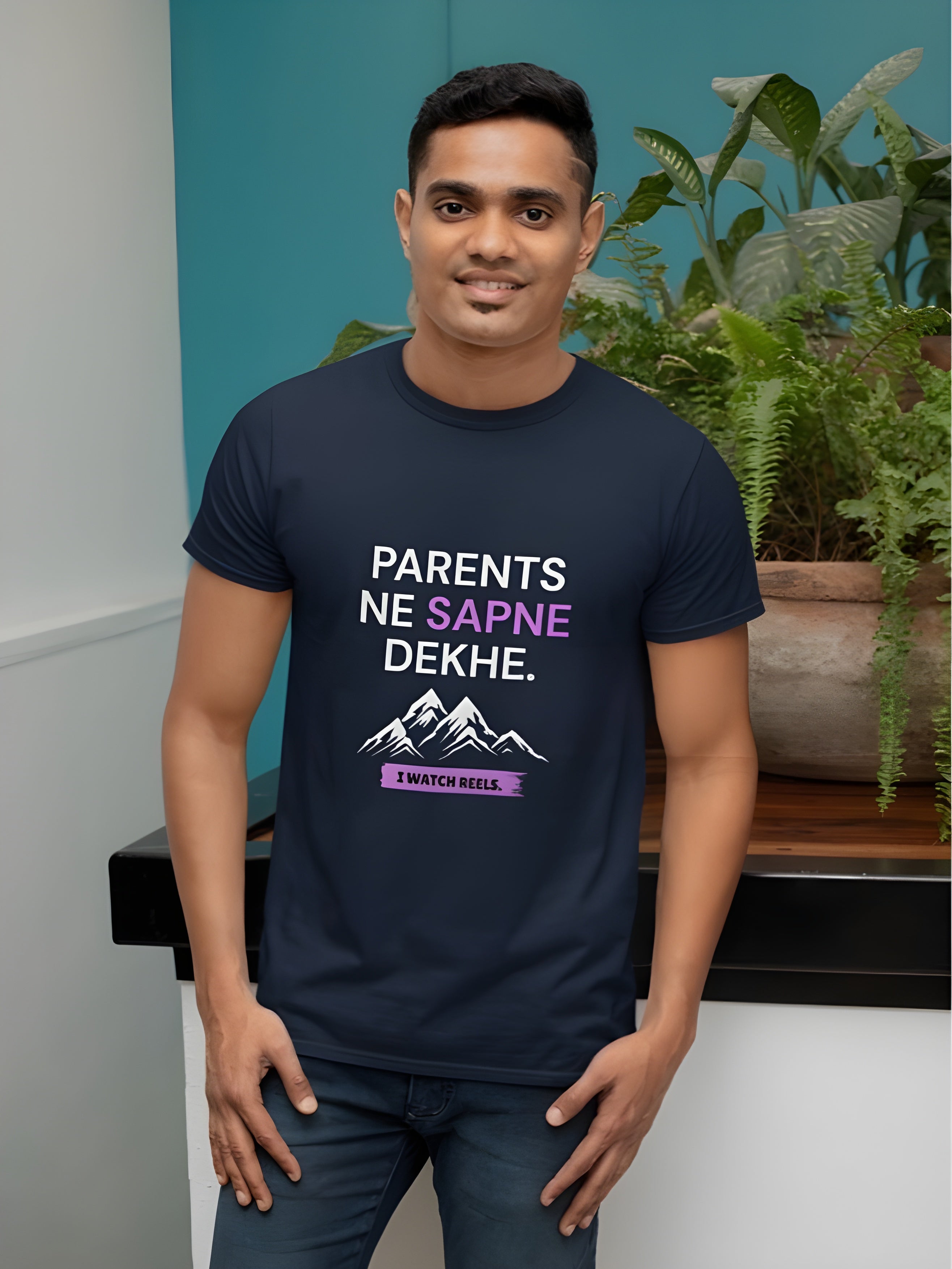 Parents Ne Sapne Dekhe. I Watch Reels. - Unisex Cotton Stretch Tee