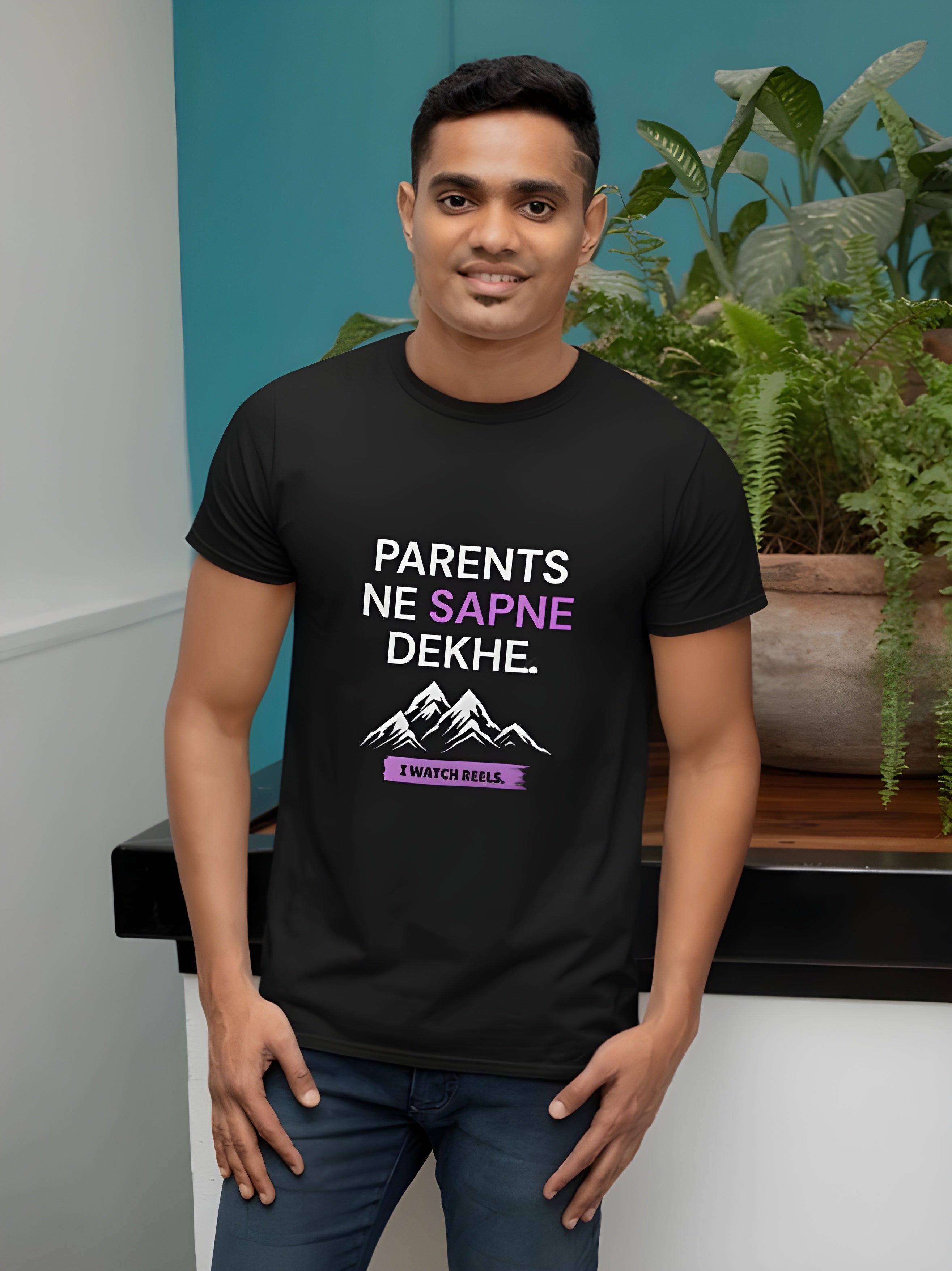 Parents Ne Sapne Dekhe. I Watch Reels. - Unisex Cotton Stretch Tee
