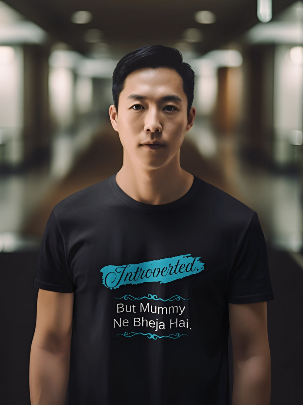Introverted. But Mummy Ne Bheja Hai. - Unisex Basic Tee