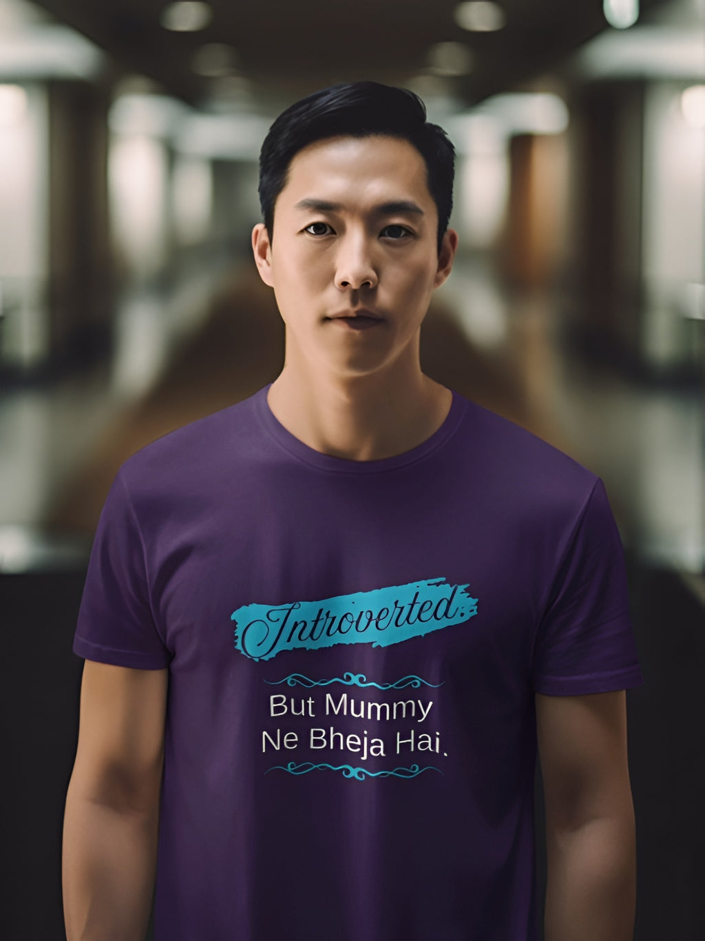 Introverted. But Mummy Ne Bheja Hai. - Unisex Basic Tee