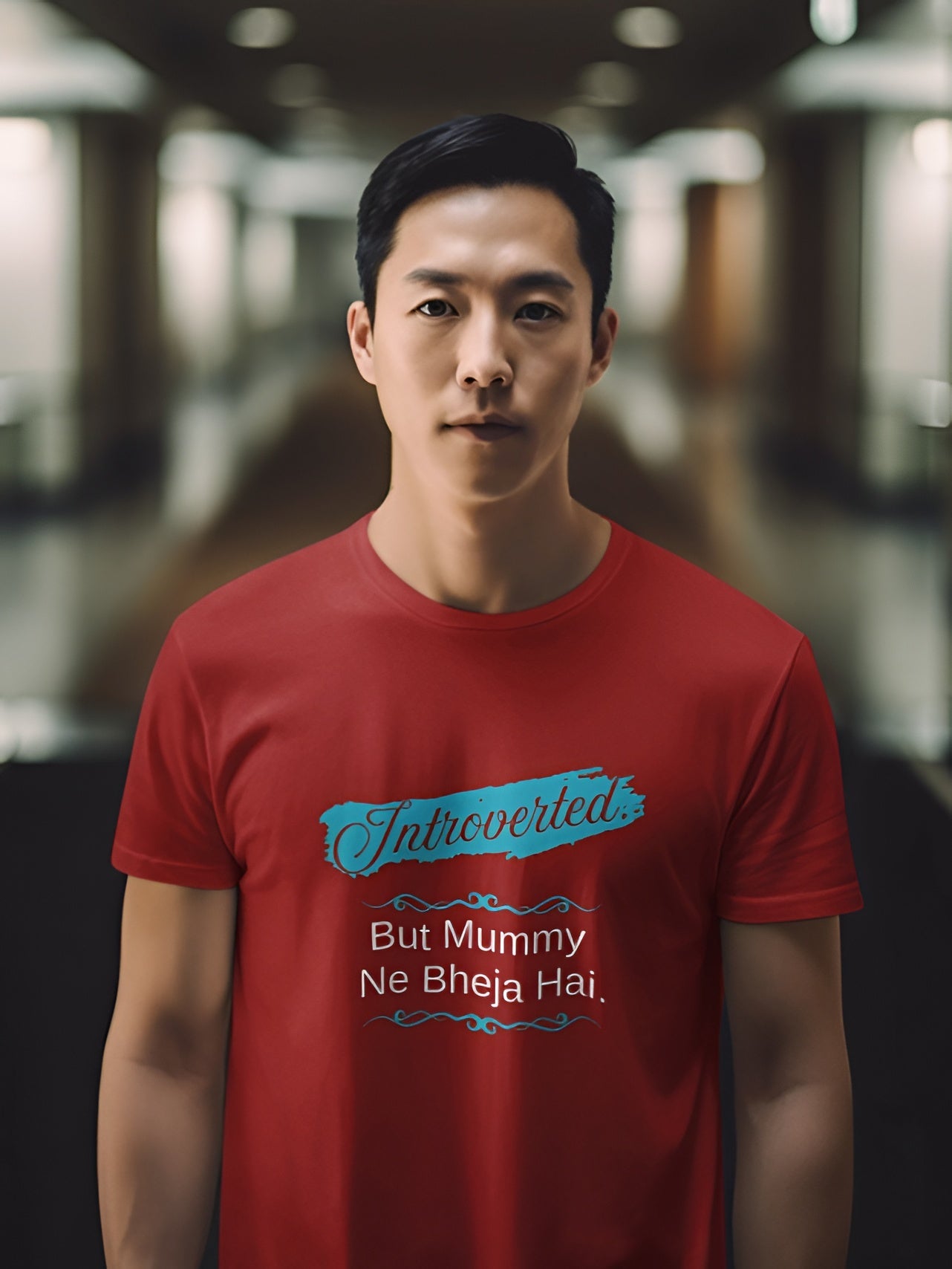 Introverted. But Mummy Ne Bheja Hai. - Unisex Basic Tee