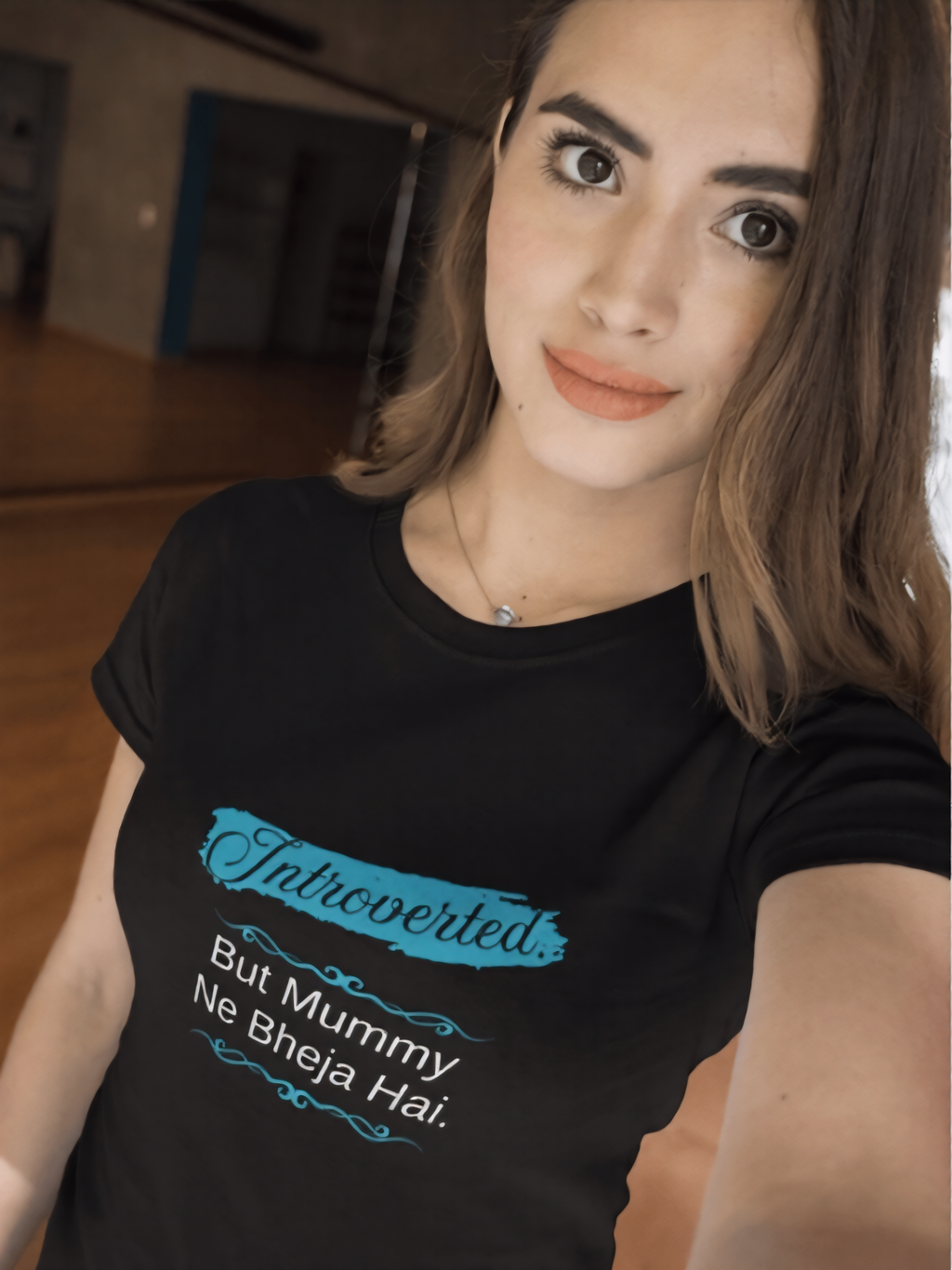 Introverted. But Mummy Ne Bheja Hai. - Unisex Basic Tee