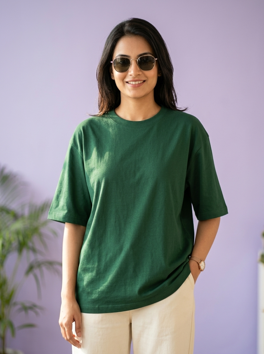 Bottle Green Unisex Oversized T-Shirt