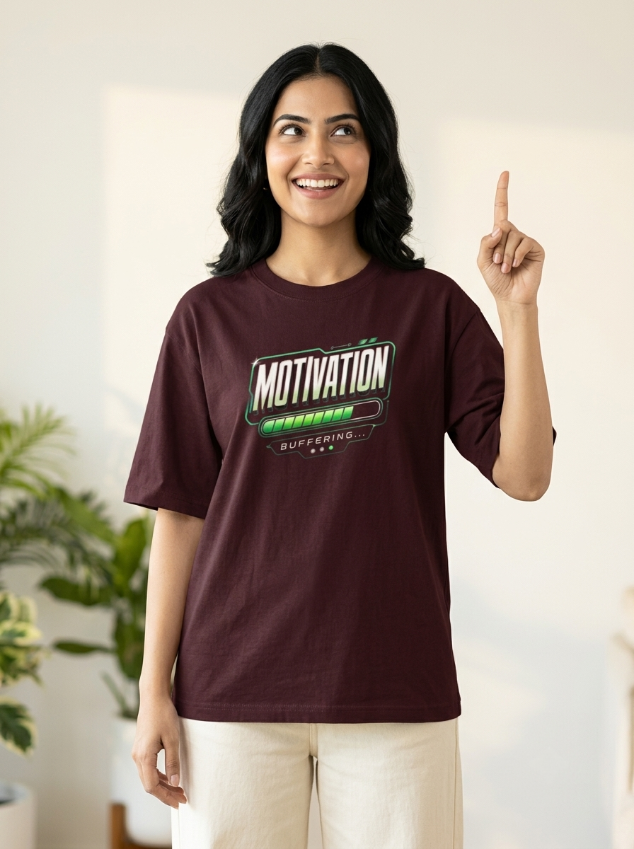 Motivation Buffering... | Unisex Oversized T-Shirt