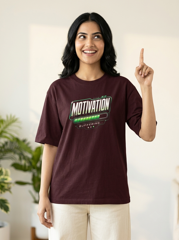 Motivation Buffering... | Unisex Oversized T-Shirt