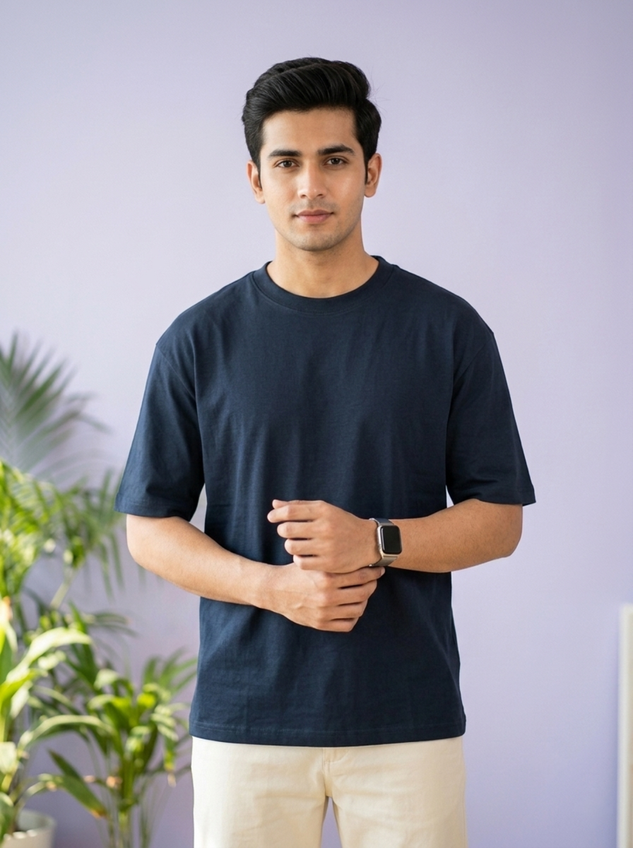 Navy Blue Unisex Oversized T-Shirt