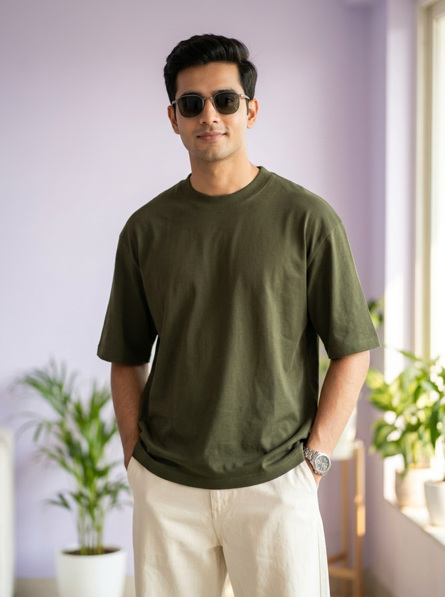 Olive Green Unisex Oversized T-Shirt