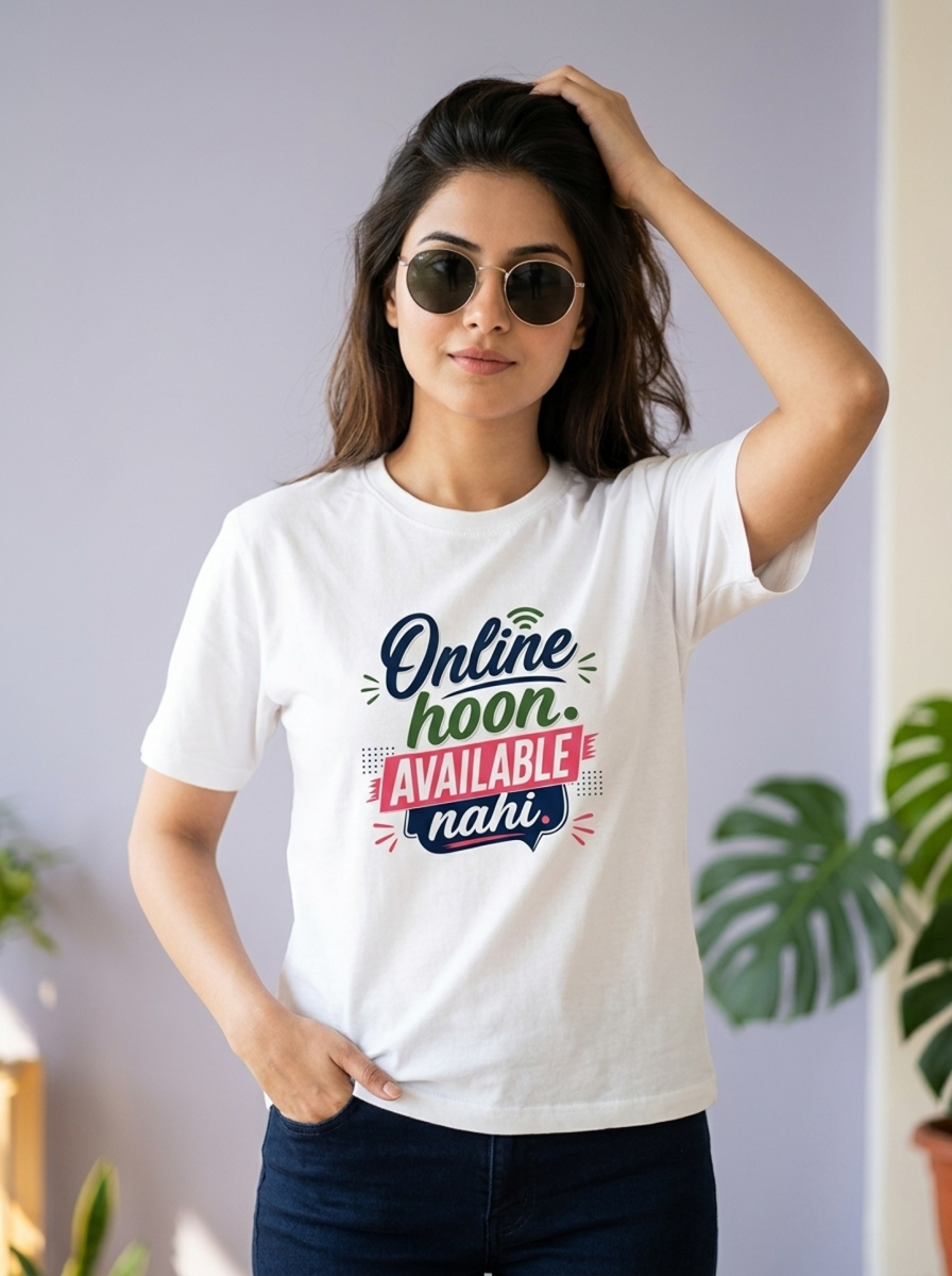 Online hoon. Available nahi. | Unisex T-Shirt