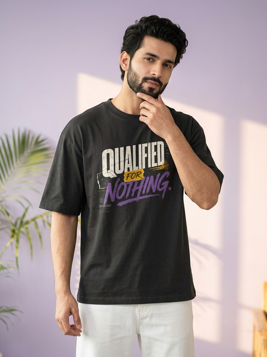 Qualified for nothing. | Unisex Oversized T-Shirt