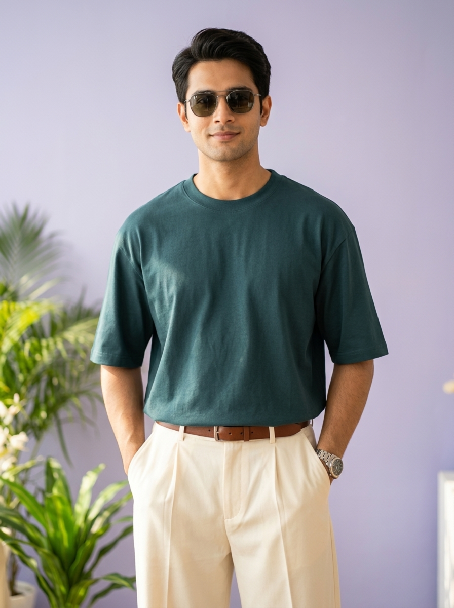 Petrol Blue Unisex Oversized T-Shirt