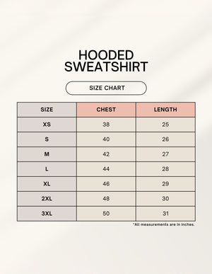 Size Chart for Bare minimum enthusiast. | Unisex Hoodie