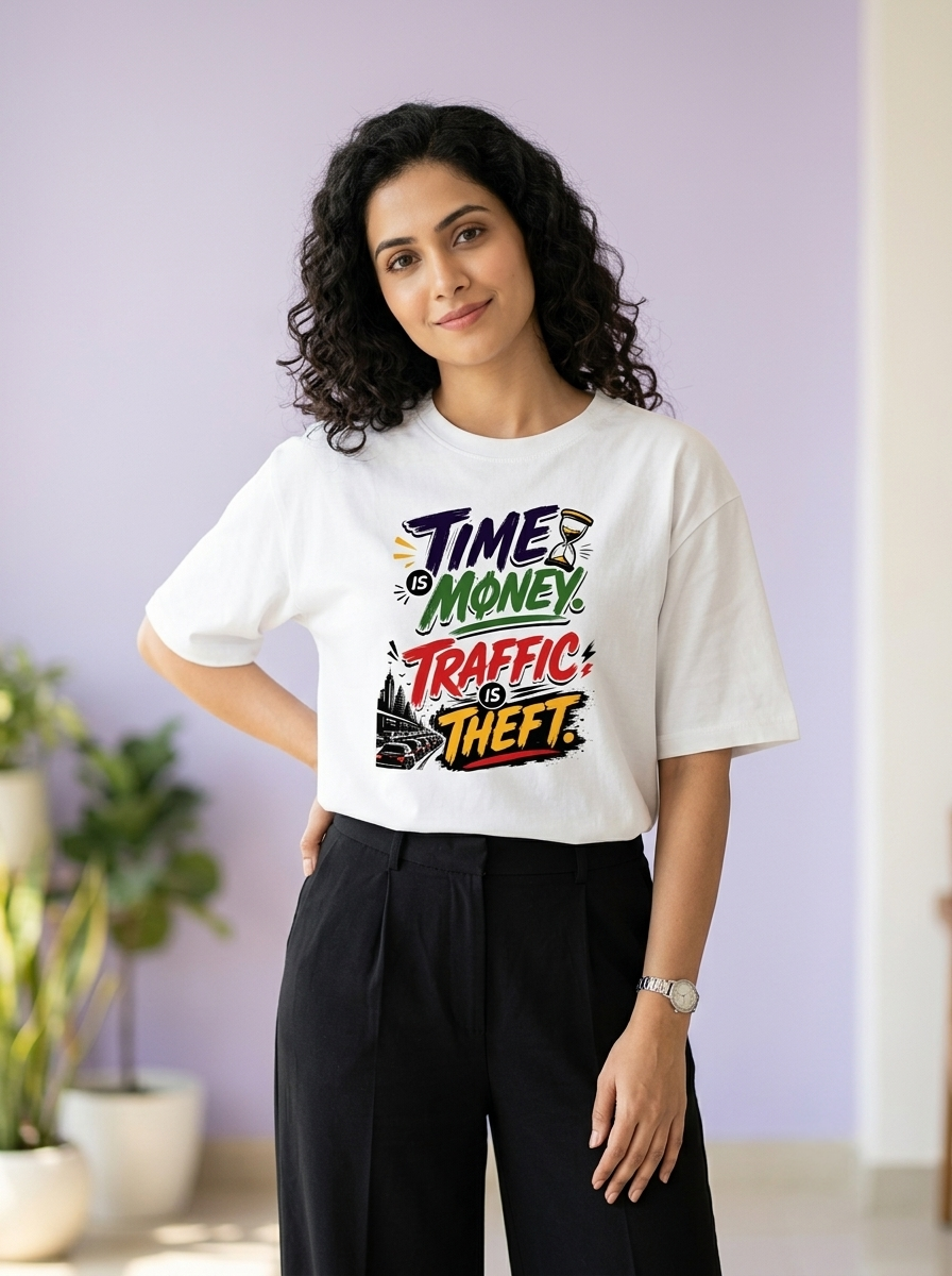 Time is money. Traffic is theft. | Unisex Oversized T-Shirt