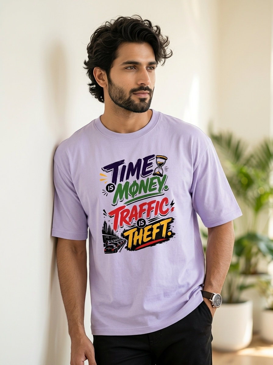 Time is money. Traffic is theft. | Unisex Oversized T-Shirt
